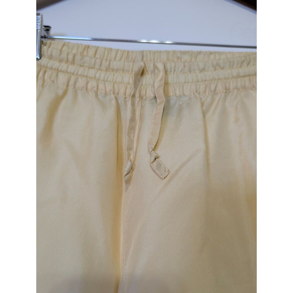 Vintage 90s Silk Butterfly Tracksuit Set Champagne Boho Luxe Size L Pale Yellow - Picture 7 of 15